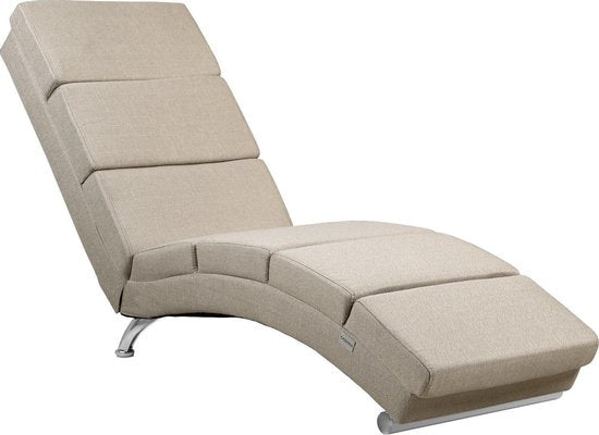 Casaria Relaxfauteuil London - Ligstoel Lounge Verchroomd - Sand