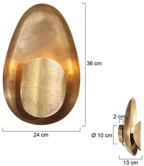 Anne Lighting wandlamp Brassi - brons - metaal - 3680BR