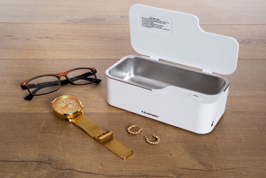Blaupunkt Ultrasone reiniger 450 ml 15 W 48 kHz wit voor het nauwkeurig reinigen van sierraden