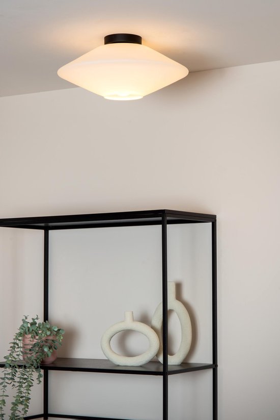 Lucide TREVOR - Plafonnière (Plafondlamp) - Ø 42 cm - 1xE27 - Opaal
