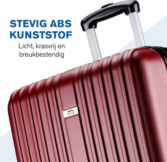 Slazenger Kofferset 2 Delig - Handbagage Trolley 26L en Ruimbagage Koffer 71L - Bordeauxrood