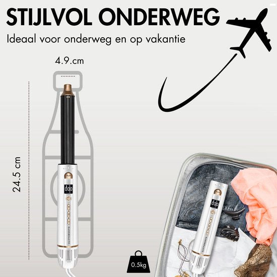 Sansbeauté® 8-in-1 Airstyler met Diffuser en Opbergdoos - Multistyler - Föhnborstel Kort Haar - Haarkruller - Haarstyler - Haardroger - Warmteborstel - Krulborstel - Krultang - Haarstijler - Stijlborstel - 5 in 1 Hairstyler