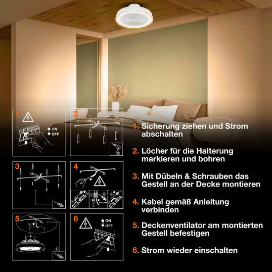 OSRAM HOMELIGHTING Plafondventilator Compact 480 49W Wit Plafondventilator 49 W