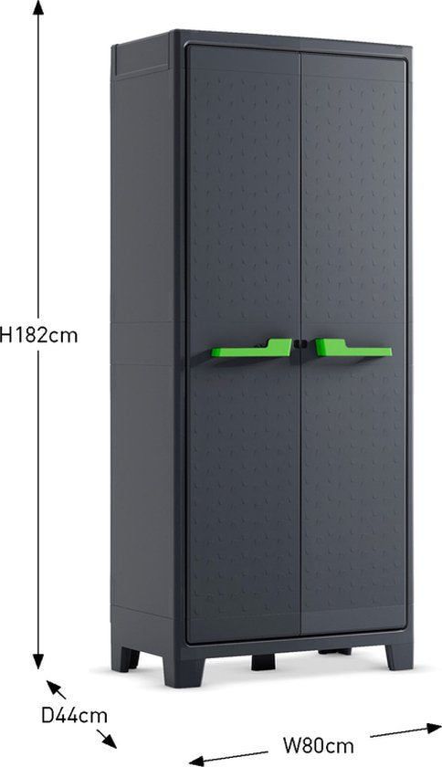 Keter Moby hoge kast - 4 planken - 80x44x182 cm - Antraciet