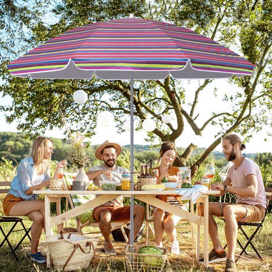 Kingsleeve Parasol 200cm - UV-bescherming 50+ Kantelbaar - Kleurrijk