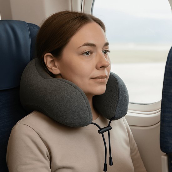 Nekkussen Vliegtuig met Memory Foam / Traag Schuim - Reiskussen - Travel Pillow - Sunflake