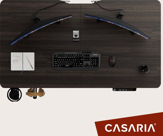 Casaria Zit Sta Bureau – Hoogte Verstelbaar Elektrisch - 110x60cm Bruin