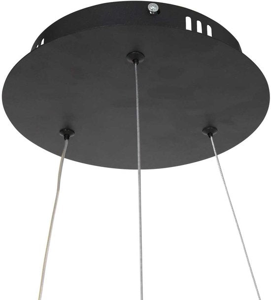 Hanglamp Ringlux 3502ZW Zwart 60cm Design Metaal Steinhauer - Hoogte instelbaar, ideaal voor binnengebruik