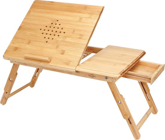 CASARIA Laptop Standaard- Lade Ventilatiegaten Verstelbaar- 55 x 35 cm