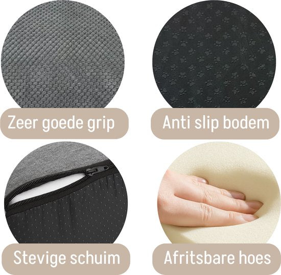 By Cee Cee Hondentrapje Voor Honden - Stevig - 3 Treden - 40x57x40cm - Grijs - Odi