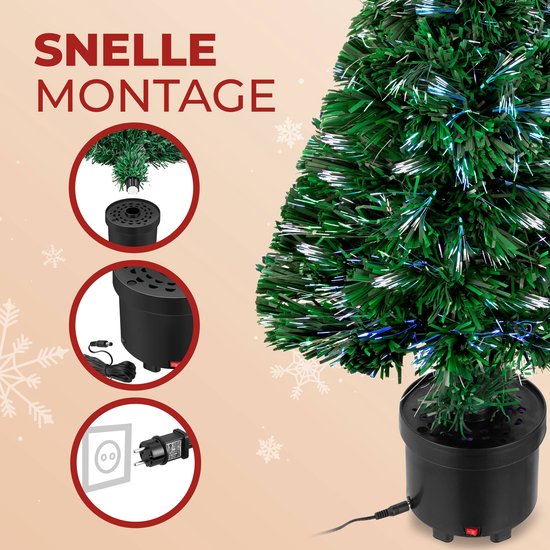 CASARIA Mini Kerstboom - 65x35cm Kunststof Verlichting - Multicolor