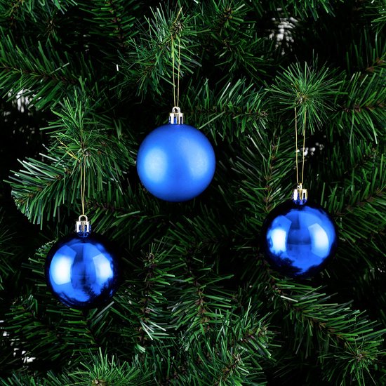 Casaria Kunststof Kerstballen 54er Set - Mat Glanzend Ø 3 4 6 cm Blauw