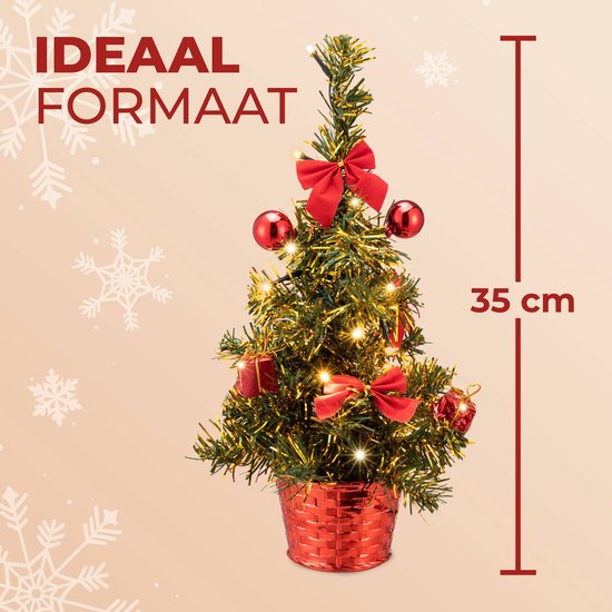 CASARIA Kunstkerstboom Mini - 36cm Leds-Kerstversiering USB - Pvc Groen