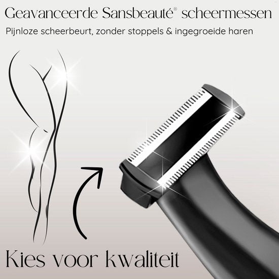 6-in-1 Bikinitrimmer - Sansbeauté® - Gezicht - Oksels - Benen - Bikinilijn - Wenkbrauw Trimmer - Gezichtsontharing Dames - Intieme Zone - Ladyshaves Bikini - Ontharingsapparaat Electrisch