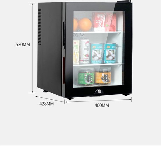 Livista Mini Koelkast - Thermo-elektrisch - 42 Liter - glazen deur - Zwart
