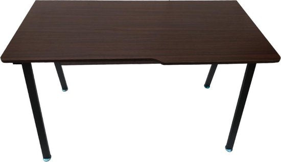 Computertafel bureau Stoer - industrieel vintage - 130 cm breed - zwart metaal bruin hout