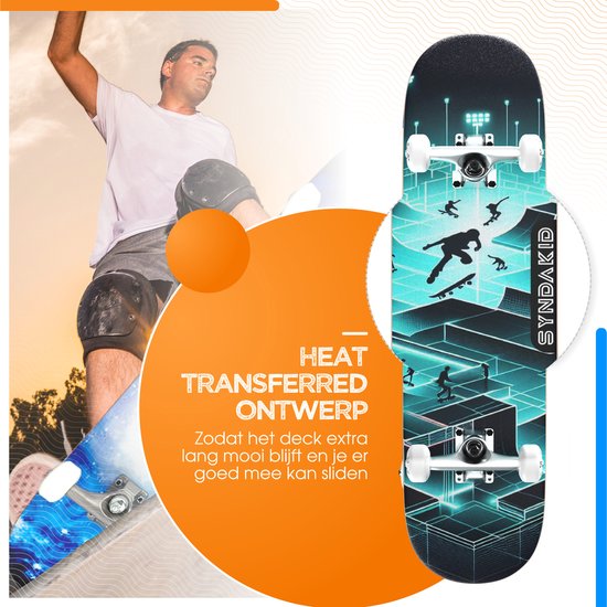 SYNDAKID® Skateboard - met Accessoires - 8" - Esdoorn Hout - ABEC-7 - Jongens - Meisjes - Kinderen - Volwassenen - Kind