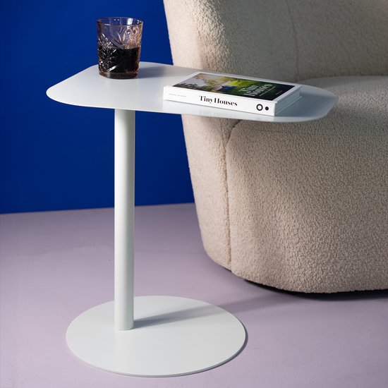 Spinder Design Bijzettafel NOORA - Wit - 50 Hoog - Staal