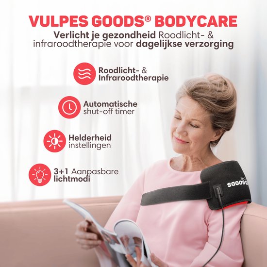 Vulpes Goods® BodyCare - Draagbare Infrarood Rugband - Infraroodband - Infraroodtherapie - Infraroodlamp - Roodlicht therapie - Warmteband - Red Licht Therapy - Onderrug, Schouders, Nek, Benen - PRO