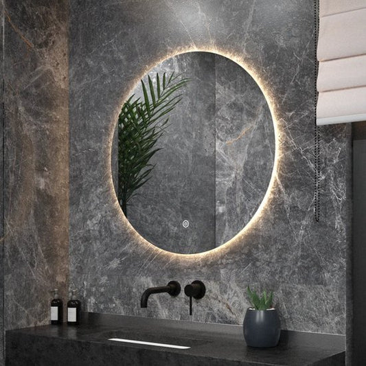 Mirlux Badkamerspiegel – Rond 60 cm – LED Verlichting & Verwarming – Anti-Condens Douchespiegel – Frameloos