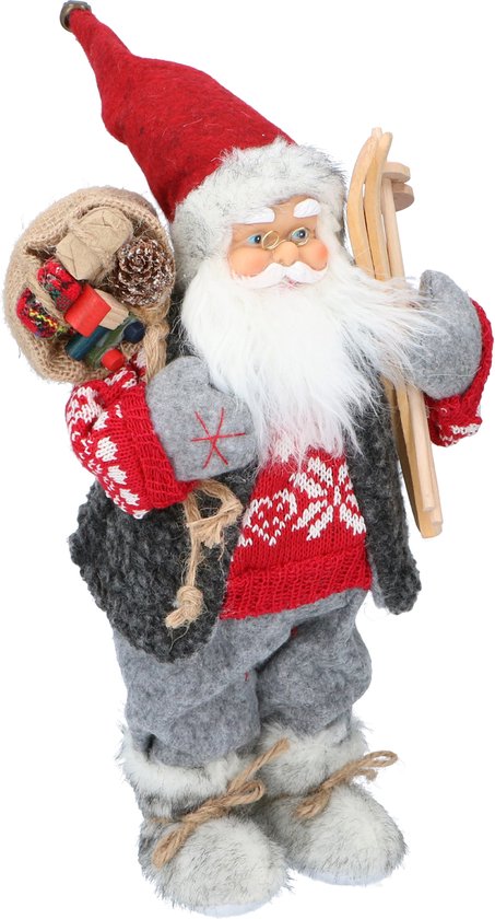Christmas Gifts Kerstman Pop - Kerst Beeldje 30CM - met Traditionele Kledij - Kerstversiering