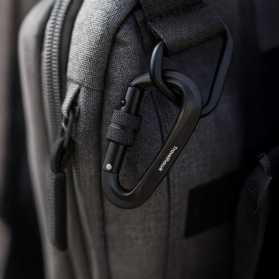 Travelhawk Karabijnhaak - Musketonhaak met Schroefsluiting - Karabijnhaak Sleutelhanger - Aluminium - Zwart