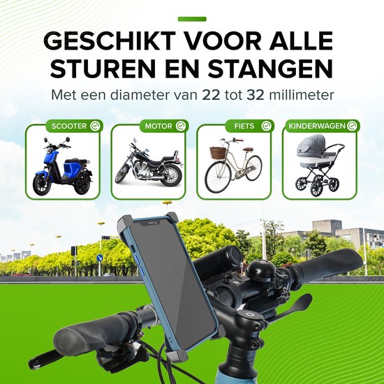 iSetchi Telefoonhouder - Fiets & Scooter - Anti-Schok