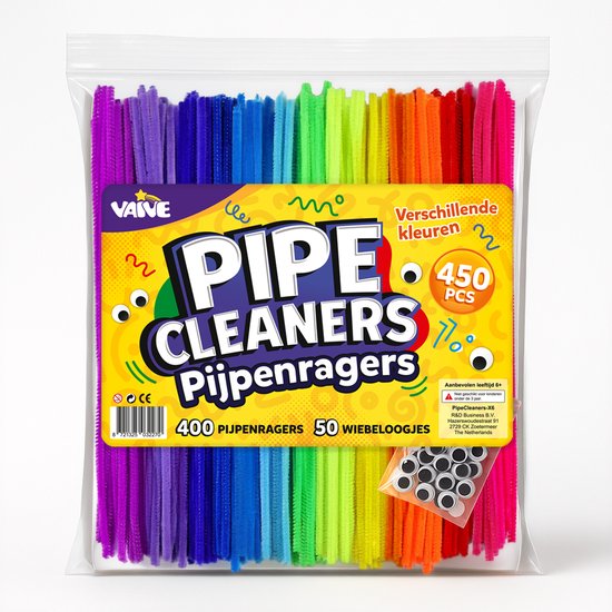 Vaive Pijpenragers & Wiebeloogjes 450-delig - Knutselset - Knutselen Meisjes & Jongens - Knutselkoffer - Knutselspullen Kinderen - Knutselpakketten