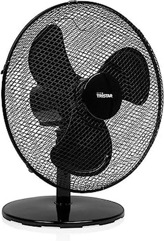 Tafelventilator 40 cm – 3 Snelheden – 85° Oscillatie – Verstelbare Luchtstroom – Tristar VE-5728 – Zwart