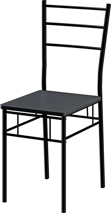 Casaria Eetkamerset Leo - 1x Eettafel 4x Stoel - Antraciet