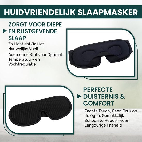 Novalance - Luxe Slaapmasker - 3D Ergonomisch - 100% Verduisterend - Traagschuim - Slaap Masker - Oog Masker