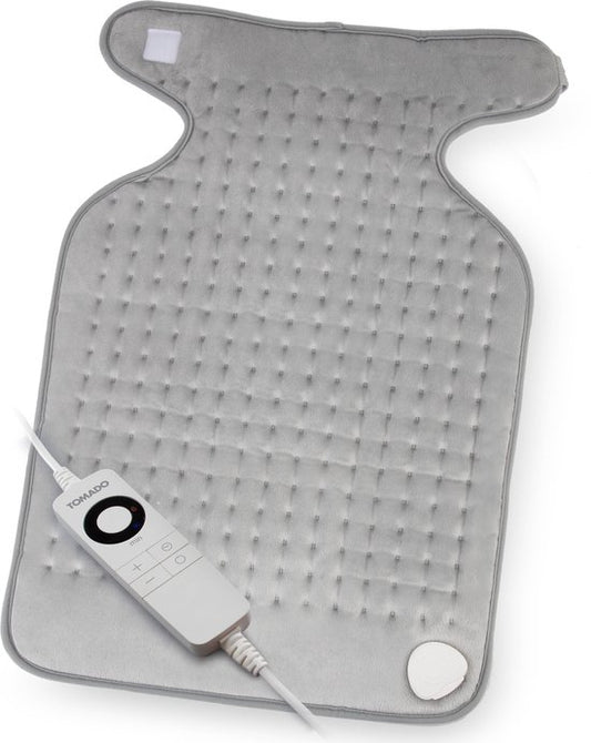 Tomado THP0603G - Elektrisch warmtekussen - 60 x 40 cm - Geschikt voor nek, schouders en rug - Grijs