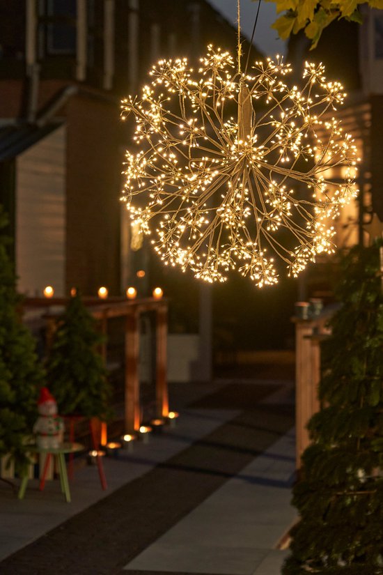Luca Lighting Kerstverlichting Bal met Warm Witte LED Lampjes - Ø70 cm - Zwart