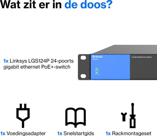Linksys LGS124P - Netwerk Switch - Unmanaged - PoE Switch - 1000 Mbps - 24-Poorten
