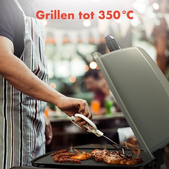 KitchenBrothers Gasbarbecue – Tafelmodel & 2 Hittezones – 10.000 BTU – 48 x 37 x 38 cm – Zwart