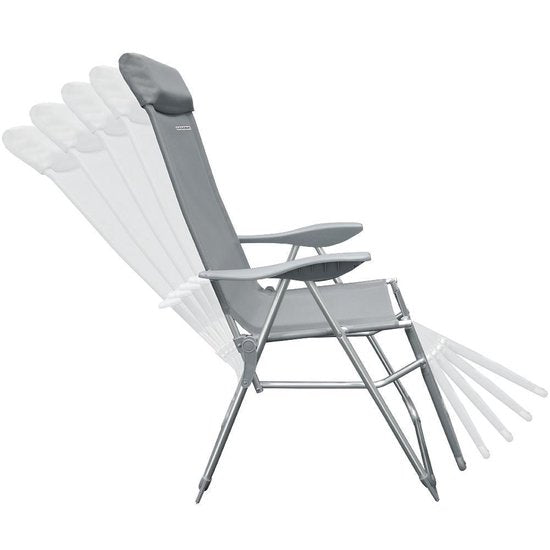 Casaria Aluminium Tuinstoel - 2 Stuks Verstelbaar - Grijs