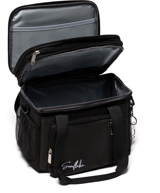 Koeltas Lunch - Koeltasje Klein - 15 Liter Lunchtas Volwassen - Lunch Bag voor Dames & Heren - Zwart - Sunflake