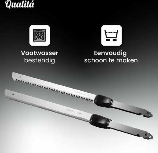 Qualitá® Elektrisch Mes – Elektrisch Broodmes Vleesmes – Broodsnijder