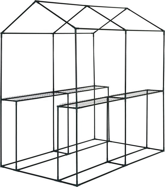 Gardebruk Kweekkas 2,23m² - 4 Legplanken & 4 Ramen - 190x186x120cm