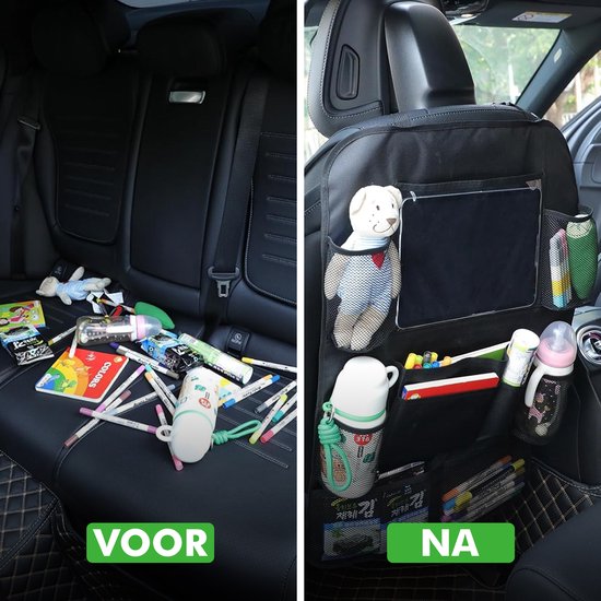 Travelhawk Auto Organizer - Autostoel Organizer voor Kinderen - Met iPadhouder - Zwart