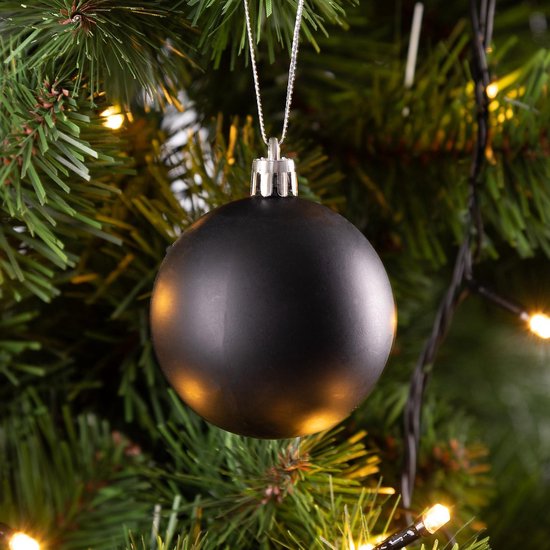 Kerstboomballen 24st Ø6cm - Mat Glanzend Kunststof - Groen