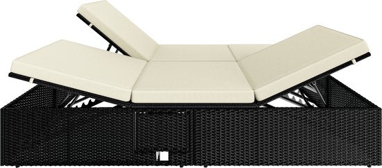 Casaria Ligbed - Tweepersoons Verstelbaar 200x115 - Zwart Crème