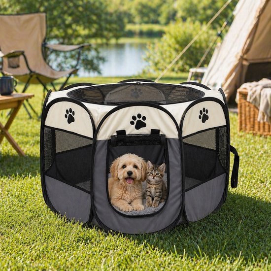 Ceruzo Puppyren Opvouwbaar – Voor Kleine Honden - Katten - Konijnen – 73 cm