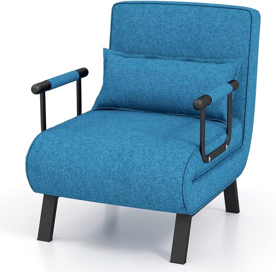 Coast Fauteuil - Slaapbank - 5 Posities - Max. 150 kg - 184 x 65 x 29 cm - blauw