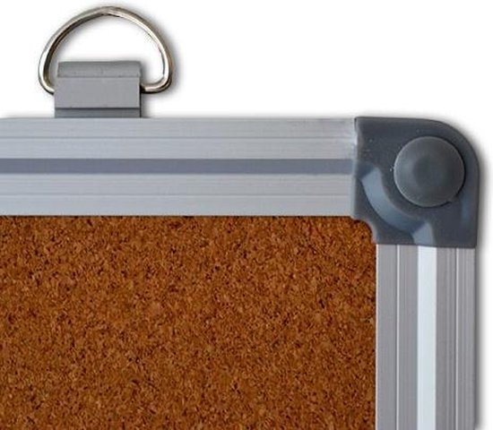 Prikbord kurk - 90 x 120 cm - Modern - Aluminium lijst - Set van 6 punaises