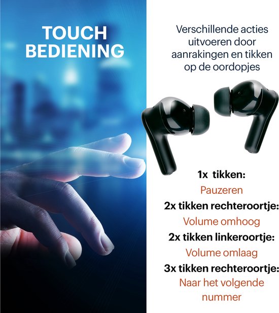 Grundig Draadloze Oordopjes - Bluetooth Oordopjes - Noise Cancelling ANC+ENC - Draadloze Oortjes - Oplaadcase met LED-Display - BT 5.3 - Batterijduur 25 Uur
