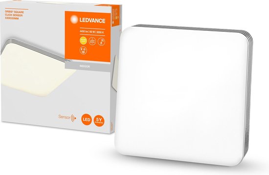 LEDVANCE Wand- en plafondarmatuur LED: voor plafond, ORBIS CLICK SENSOR / 6- W, 22-…24- V, stralingshoek: 12-, Warm wit, 3- K, behuizingsmateriaal: staal, IP2-