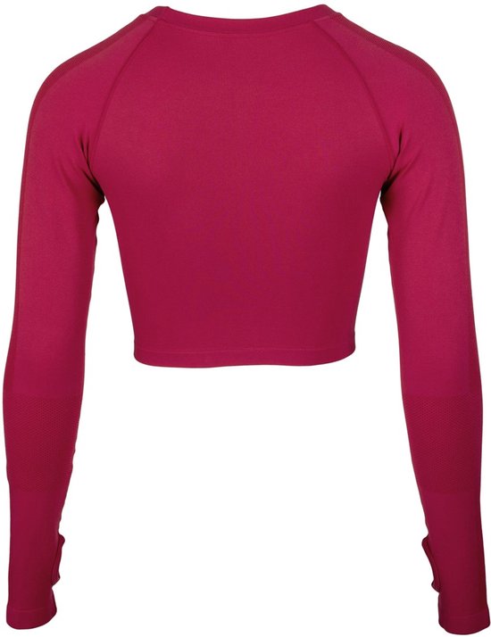 Gorilla Wear Hilton Naadloze Cropped Lange Mouwen - Fuchsia - XS/S