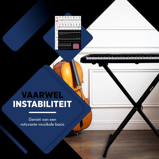 Finesse Keyboard Standaard - Verstelbaar - Statief - Piano Standaard - Toetsenbord Standaard