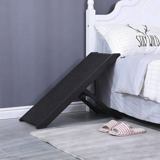 Ceruzo Hondenloopplank Verstelbaar – Inklapbaar – Instelbare Hoogte 34-53 cm – Hondentrap – Zwart